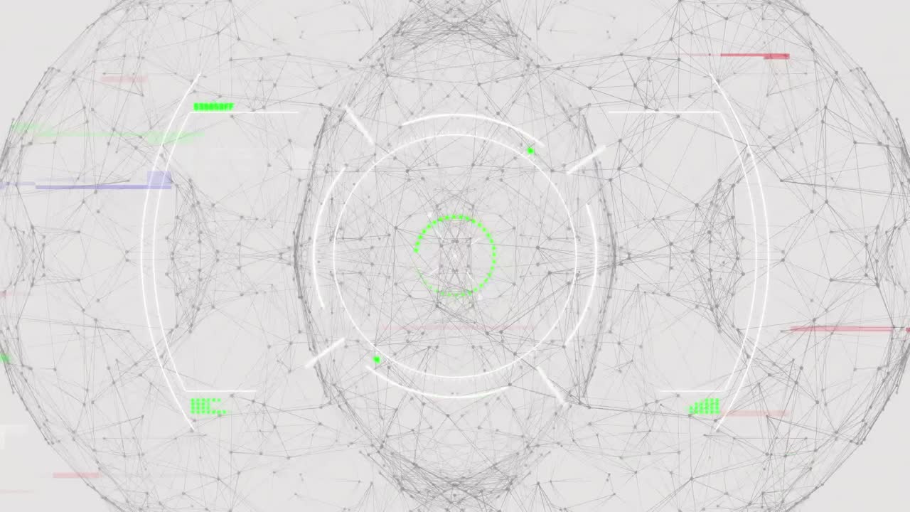 ⁇ 색 배경에 연결의 글로브에 대한 간섭 및 범위 스캐닝의 애니메이션