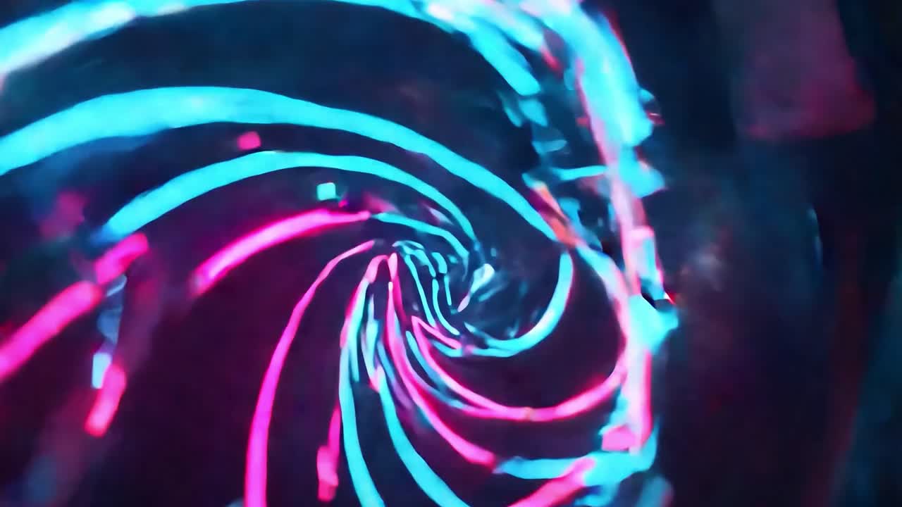 luci al neon astratte in un disegno a spirale