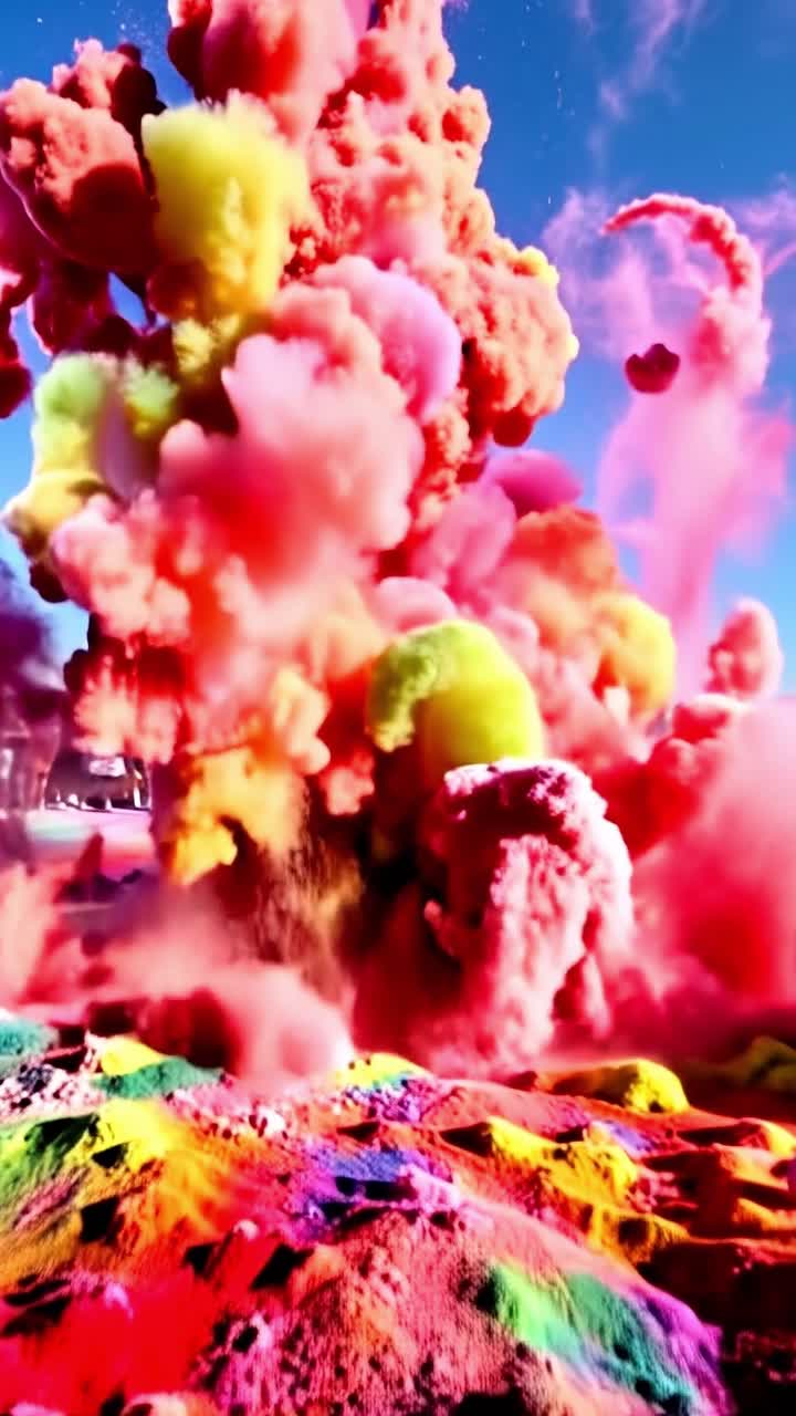 explosión de polvo de colores