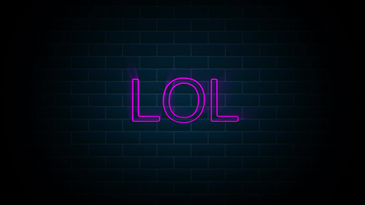 네온 표지판의 텍스트, 야간 밝은 광고, 모션 그래픽