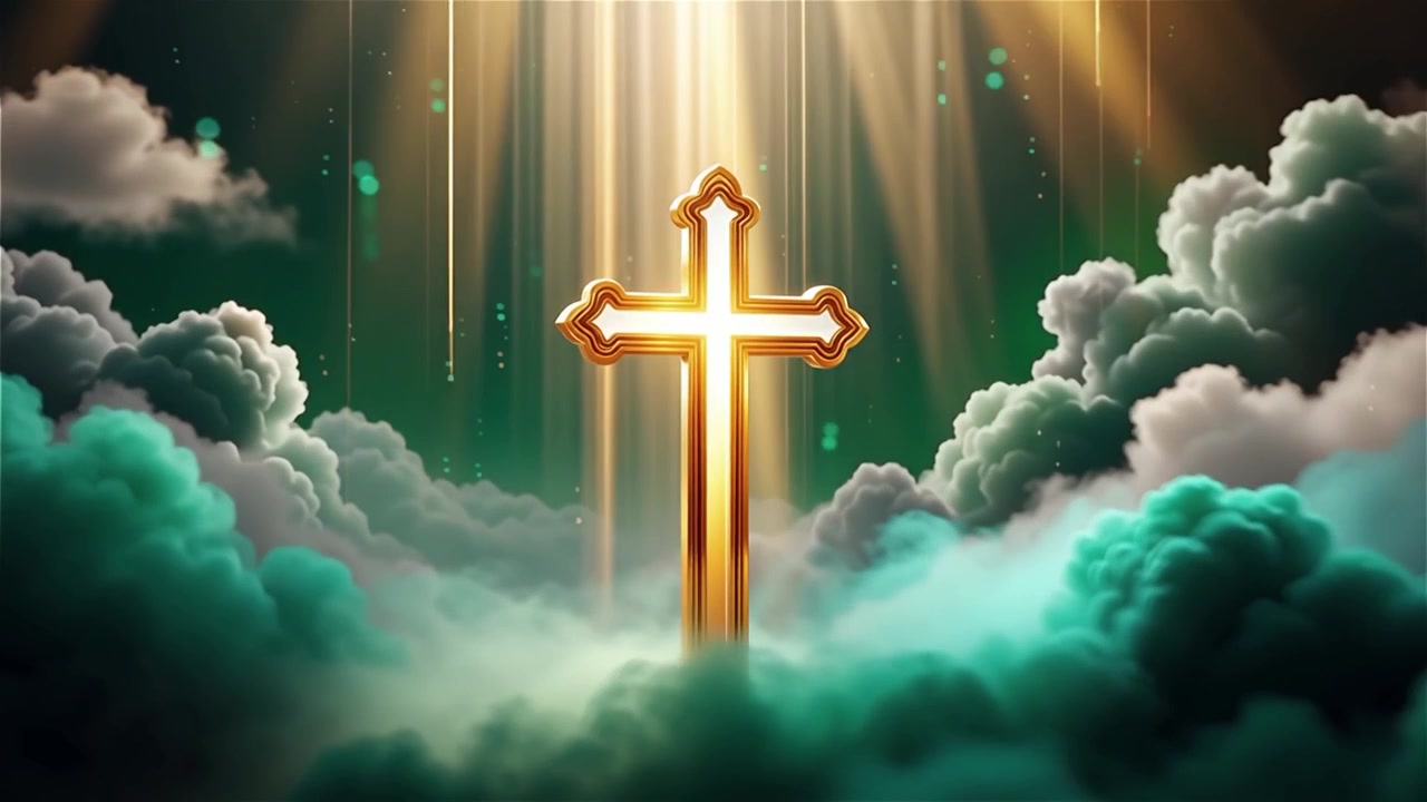 Christian Cross Heavenly Light Worship Background