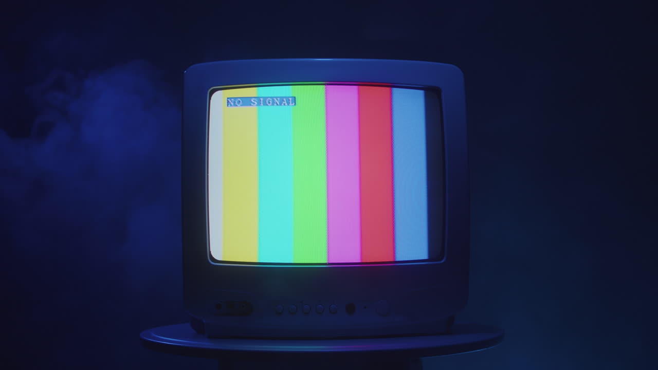 Vintage TV with No Signal