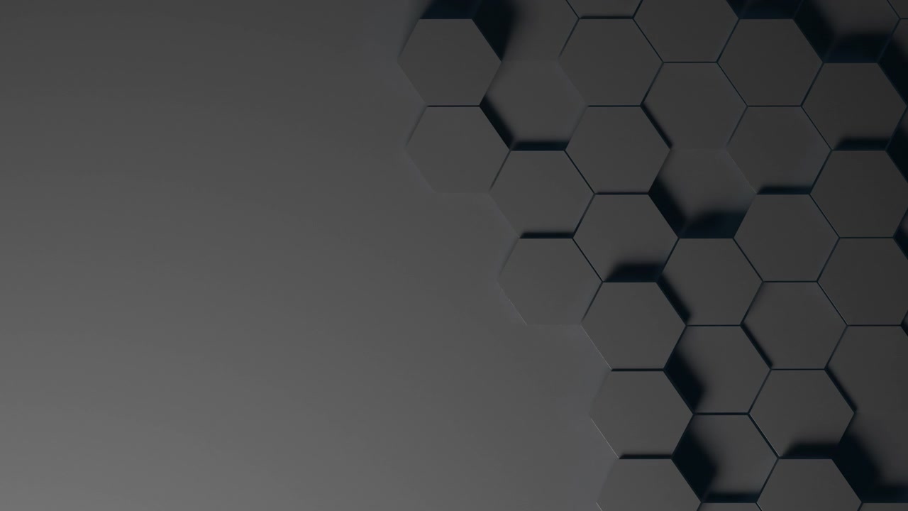 Graphene hexagon Tech background stepped loop Dark. Great backgound to communicate info about nano tech.