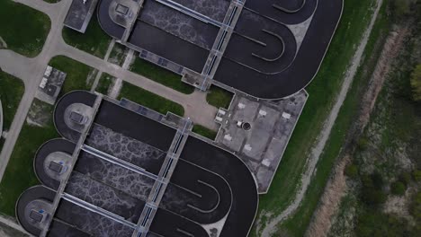 water filtration plant in zwijndrecht with settling and sedimentation tanks in south holland, netherlands