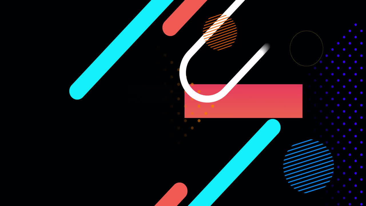 animación de formas coloridas sobre un fondo negro