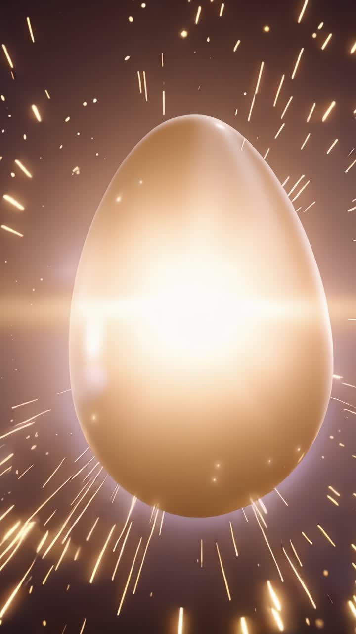 A Glorious Transformation: An Enigmatic Egg Surrounded by Radiant Sparks and Dynamic Light, Signifying New Beginnings and Potential in a Stunning Visual Display