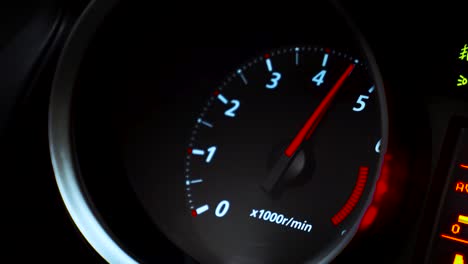 car tachometer closeup