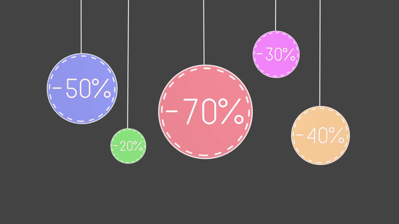 etiquetas de descuento con hilo colgado