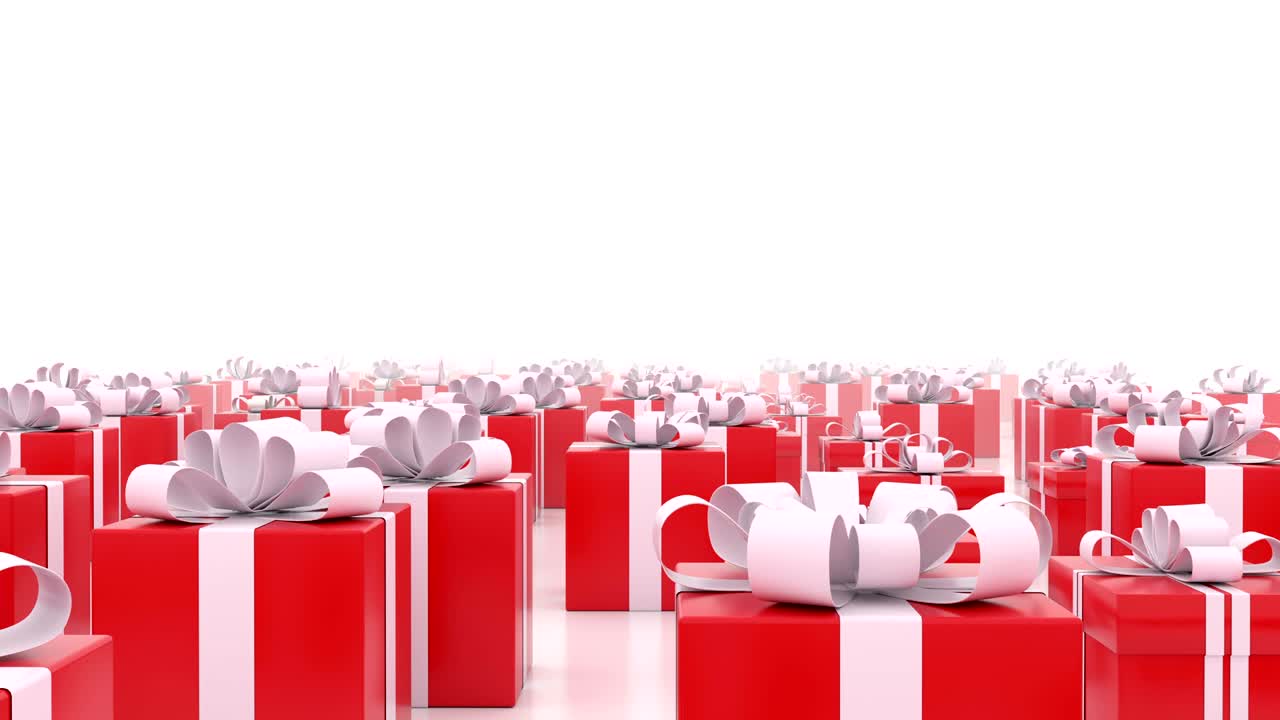 빨간 선물 상자는 카메라를 향해 움직입니다.