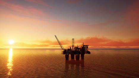 oil rig at sunset