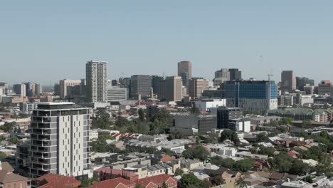 aerial view of adelaide city downtown in south australia at daytime - drone shot