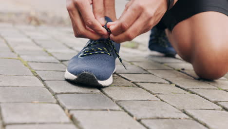 fitness, runner and shoes lace tie for athletic