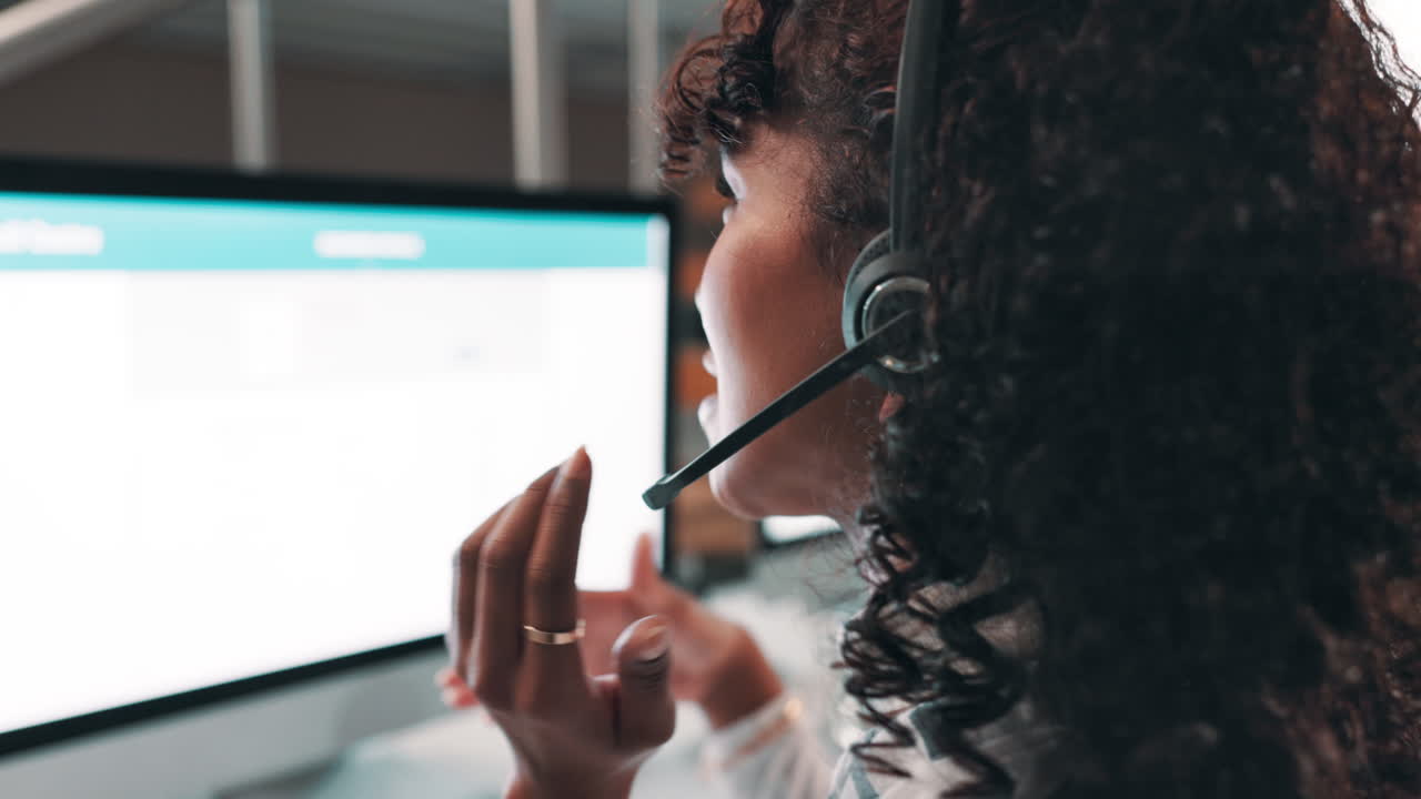 Customer service representative at work