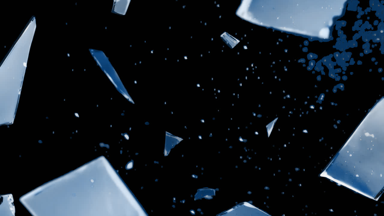 Shattered glass animated overlay, transparent 4K video, alpha channel, ProRes 4444