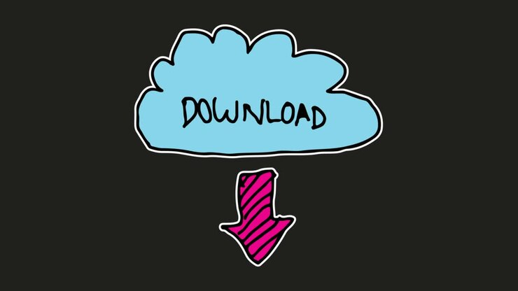 Kids drawing black Background with theme of download icon