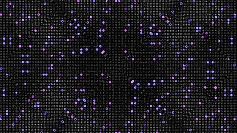 fondo simétrico abstracto en bucle, elementos 3d se encienden como bombillas con luz de neón multicolor. bg para espectáculos o eventos, exposiciones, festivales o conciertos, videos musicales, bucle vj para clubes nocturnos.
