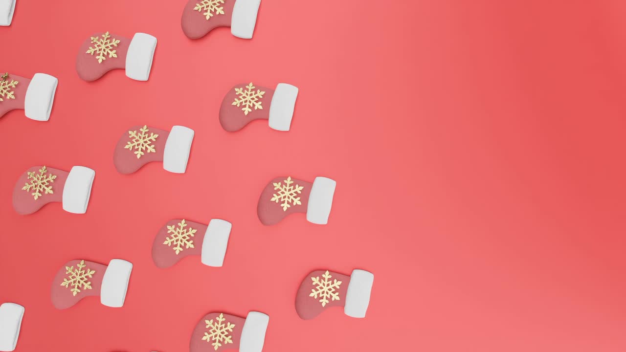 축제 스타킹: 빨간 크리스마스 flatlay 배경 수직