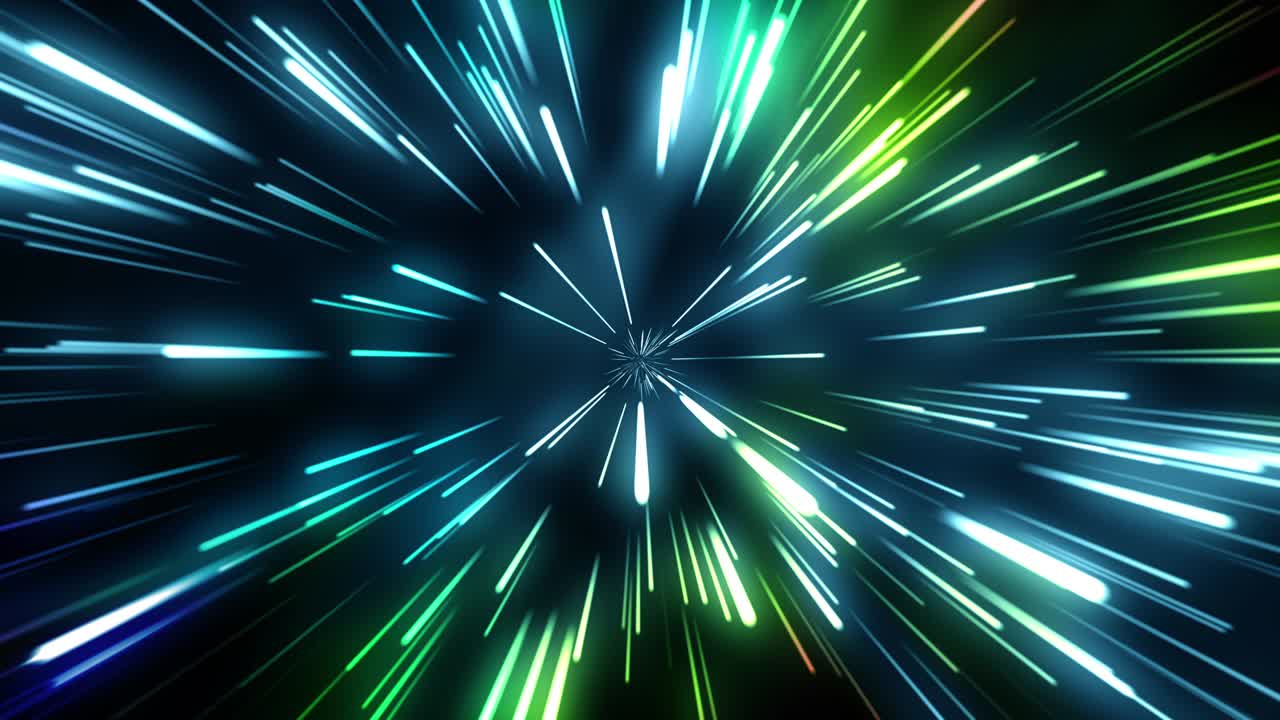 루프 애니메이션: 네온 선의 다채로운 터널