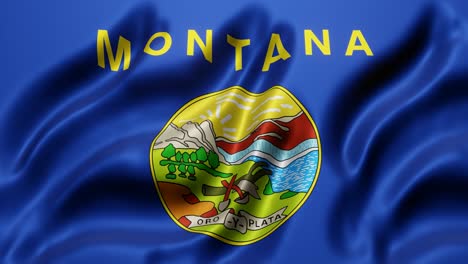 montana us state flag waving