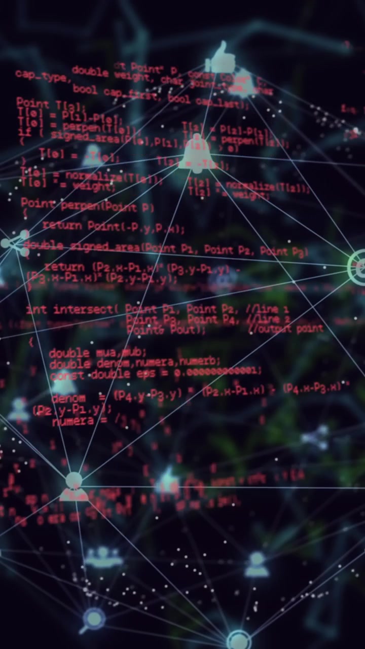 Animation of globe with network of connections and data processing
