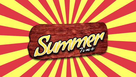 horario de verano en madera con vértigo rojo y amarillo