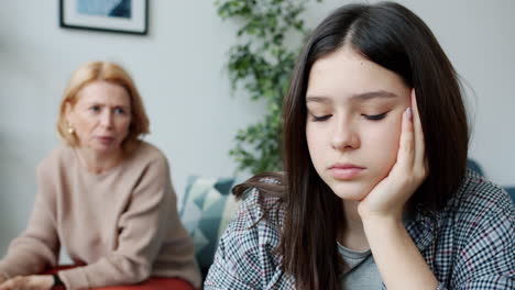 teenager upset with mother