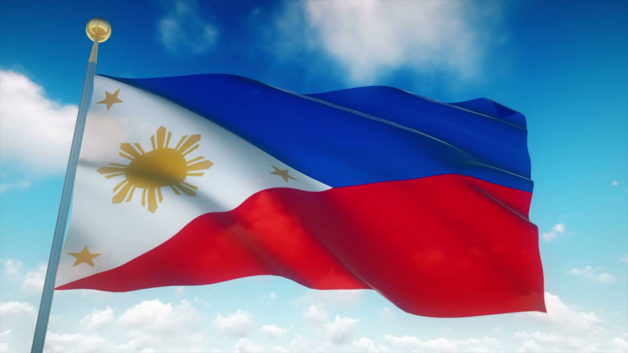 4k 고도로 상세한 필리핀 국기 loopable