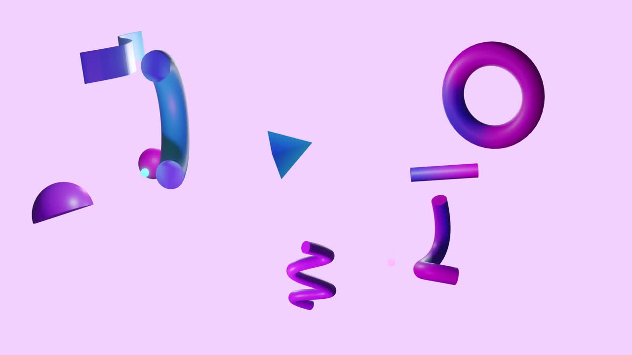 animación de formas 3d abstractas sobre un fondo claro