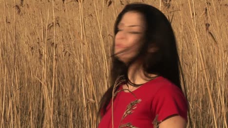 woman in reeds