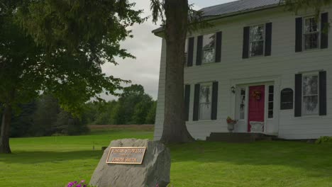 side view of the Original Historic House of Josiah Stowell friend of Joseph Smith hired him for money or Treasure digging in the early 1820s where he stayed when he got married