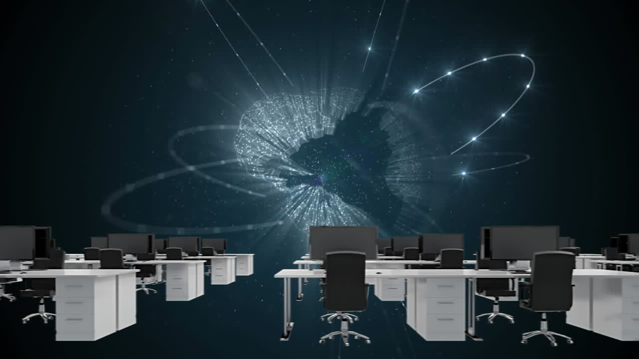 Office desk and globe