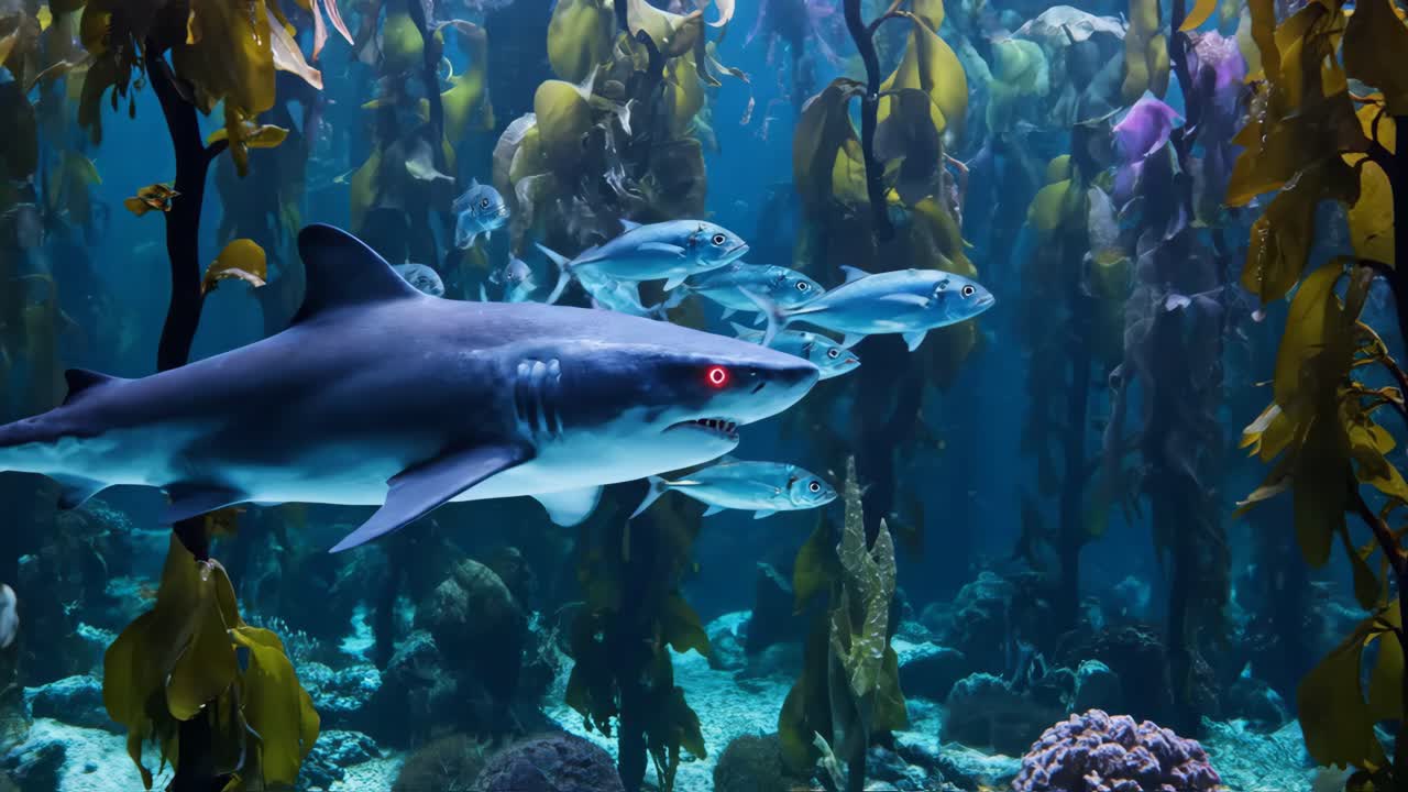 Shark and Fish in Aquarium