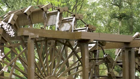 water wheel catching and delivering water