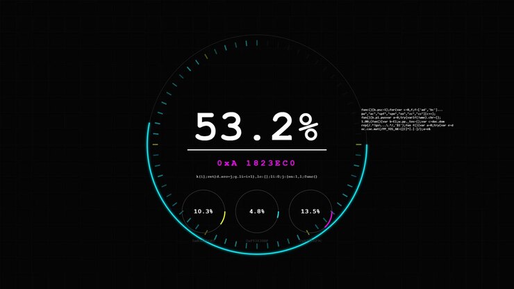 Digital Progress Loading Interface with Data Visualization