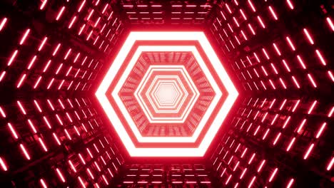 túnel de ciencia ficción de hexágono rojo