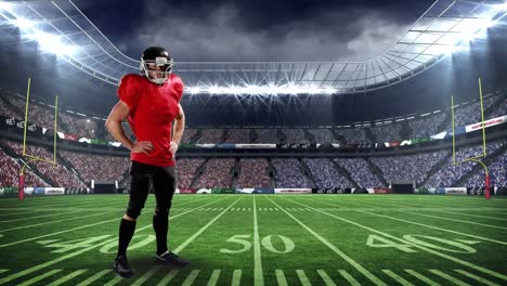 American-football-athlete-standing-on-the-field