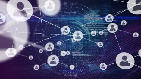 animación del alcance, la red de conexiones y el procesamiento de datos.