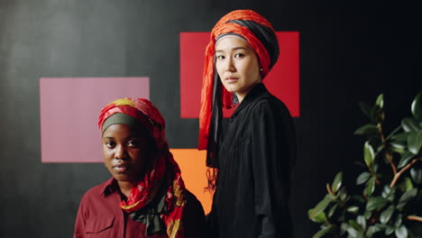 beautiful islamic women posing in studio