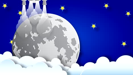 several shuttles fly against the background of the starry sky