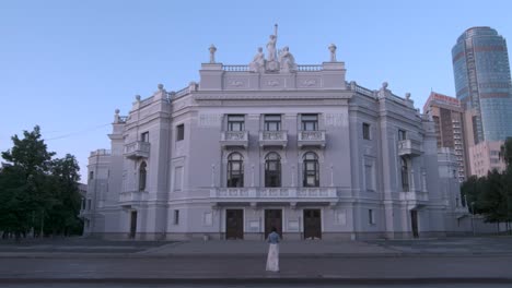 historic theater building in a city