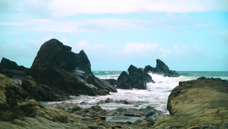 120 fps, slow motion shot of the beautiful cornish seascape, bude, cornwall, england