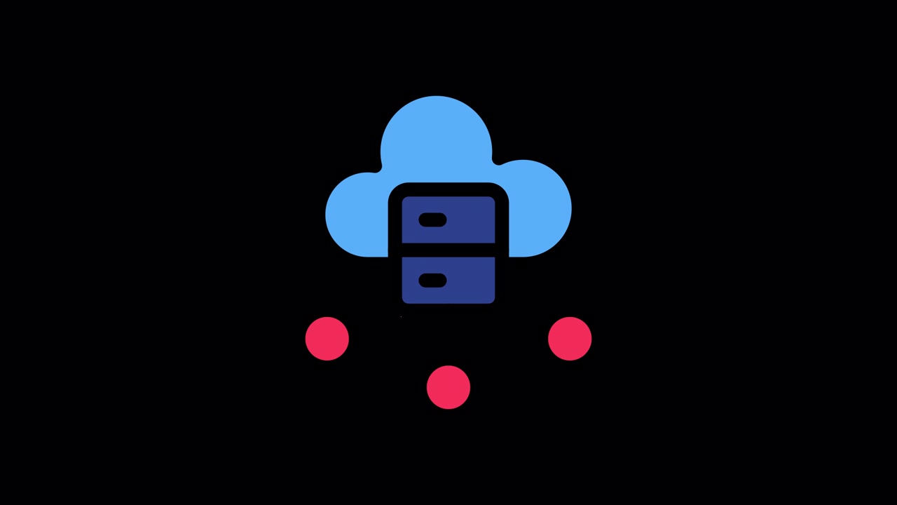 Animated Cloud Server Icon with Data Transfer