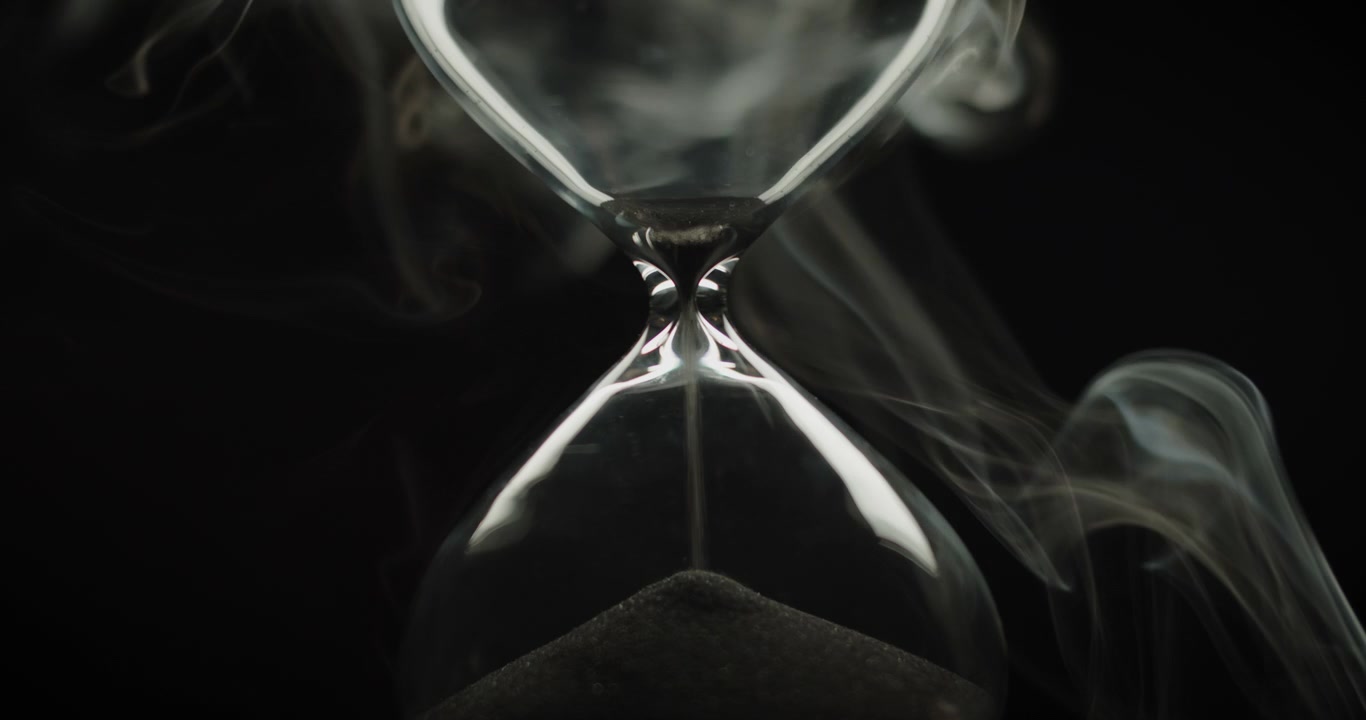 Beautiful smoke surrounding an hourglass