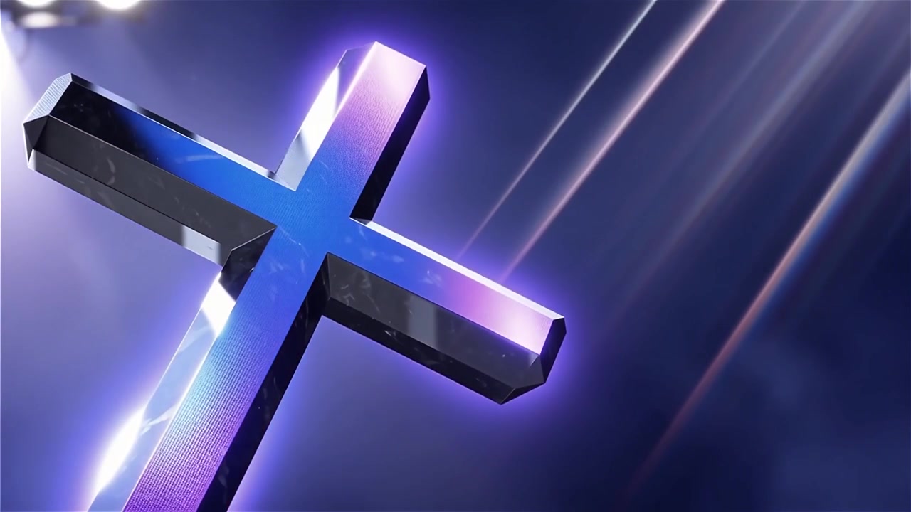 Cruz Cristiana con Luz Celestial, Fondo para Adoración.