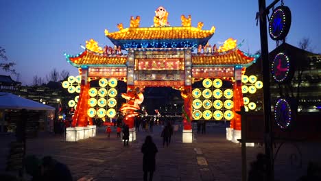 light structure in gubei water town slow motion