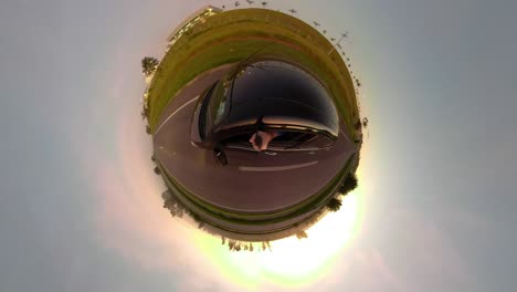 little planet video - car on the road