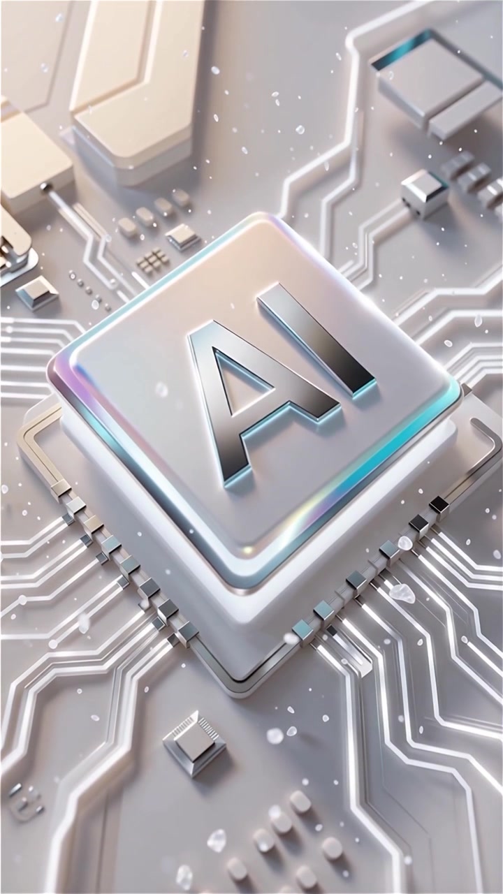 Futuristic AI Chip Motherboard Technology Background