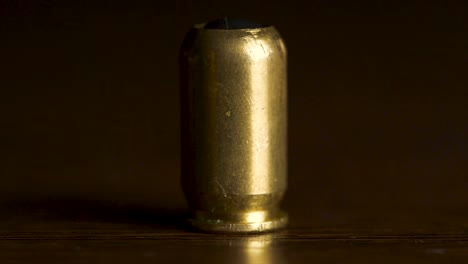 close-up of a brass bullet