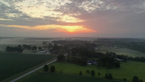 low clouds over rural alabama