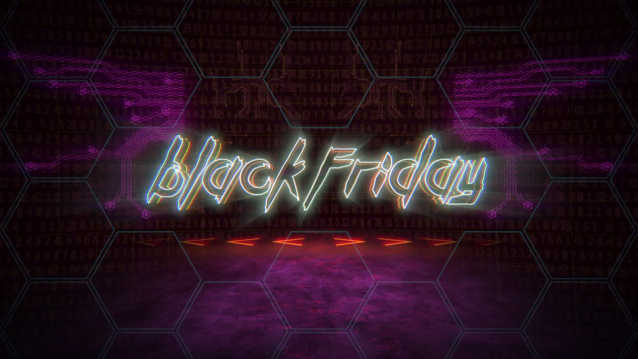 디스플레이 4에 hud 요소가 있는 검은 금요일